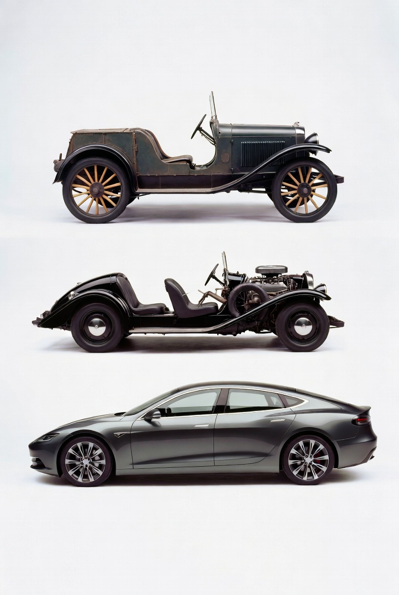 Evolution of automobiles — from early motorcar to modern electric vehicle